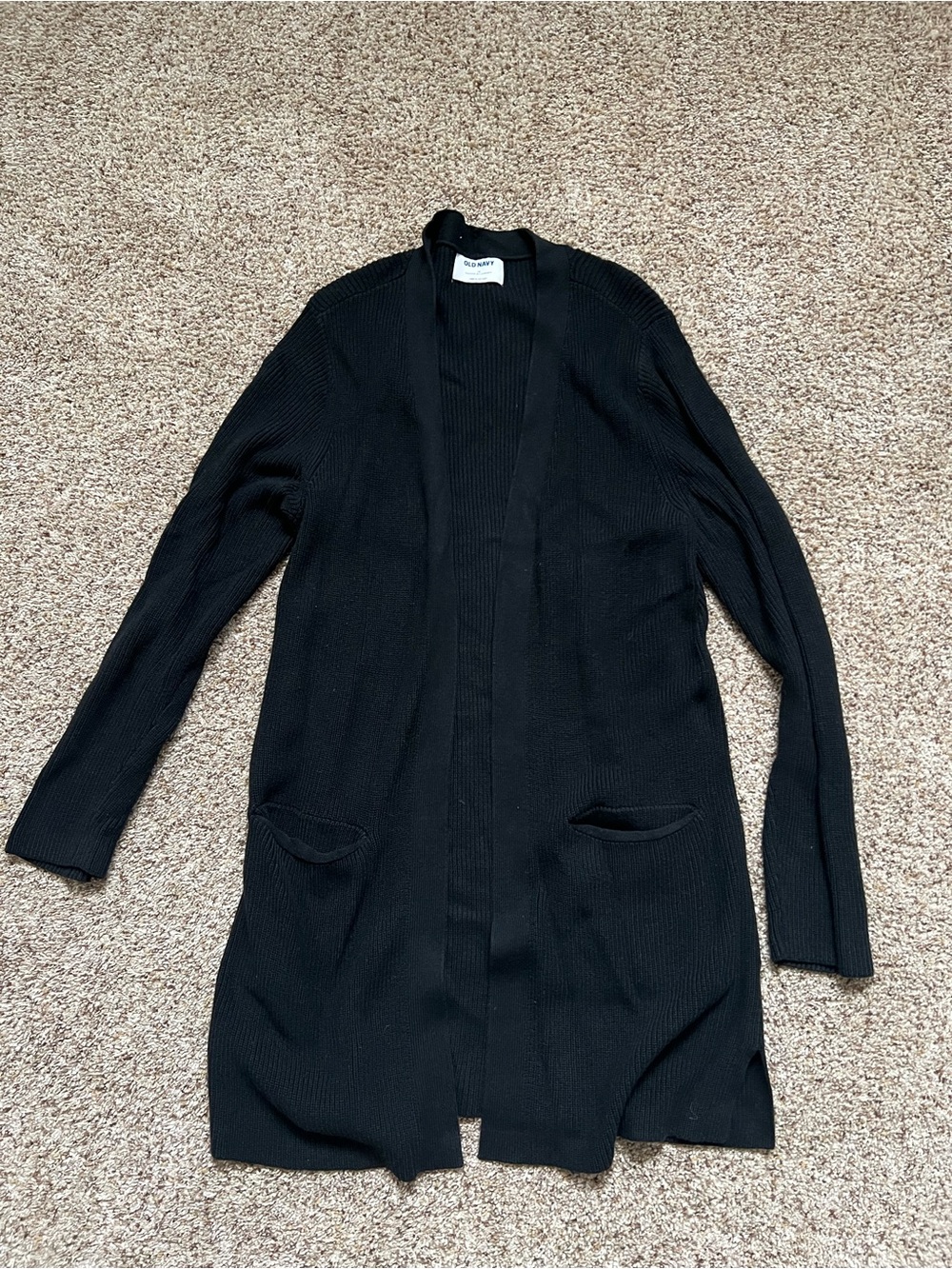 Old Navy Black Open-Front Long Cardigan